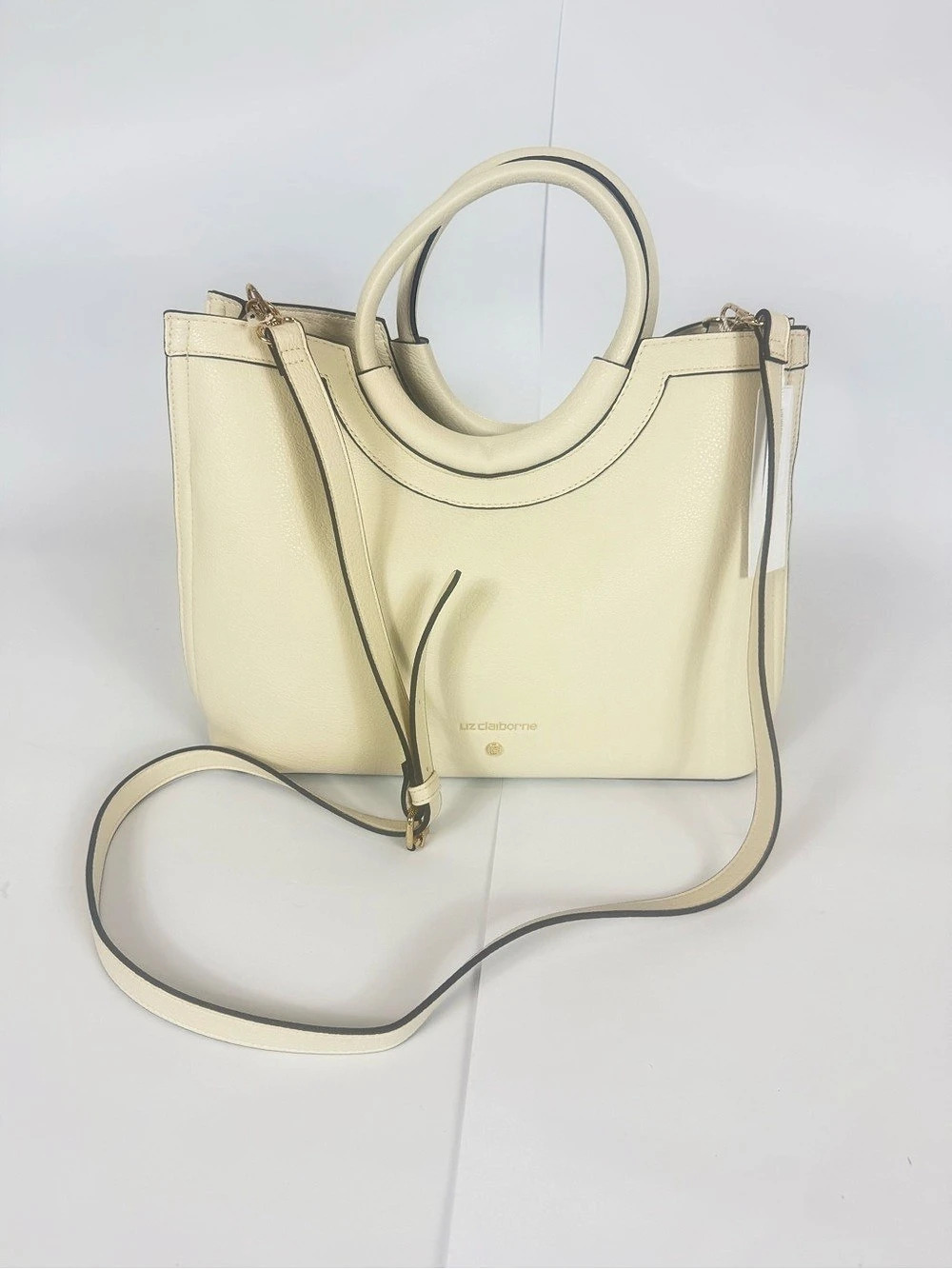 Liz Claiborne Mallory Ring Handle Satchel in Cream NWT